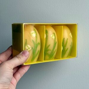 3 Easter Egg Painted Candles Unopened Vintage Walmart Early 2000s Spring Decor